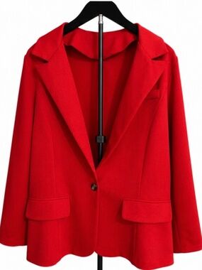 Vibrant Red Workwear Blazer, Size XL, Unbranded